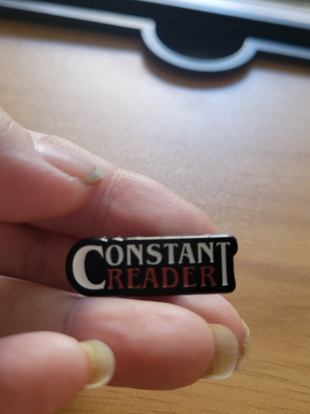 🍁NEW🍁 Constant Reader Enamel Pin - Black, White & Red